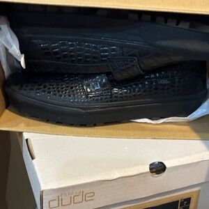 Vans Men's Black Textured Slip-Ons